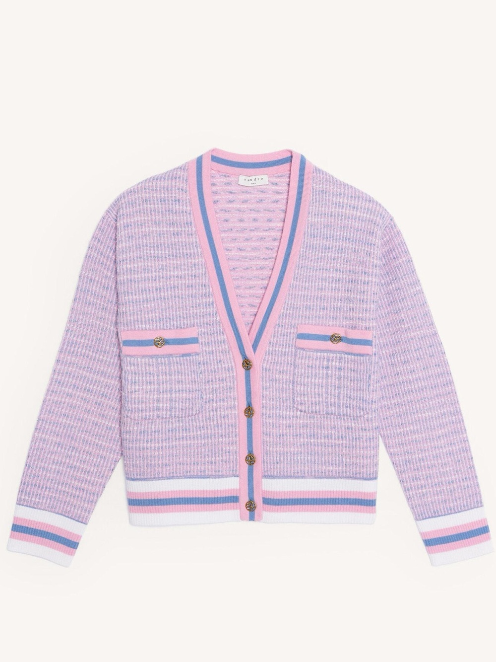 Sandro - Cropped tweed effect cardigan, Size 1